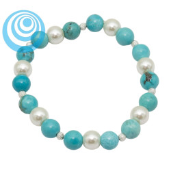 Bransoletka Merebilo [turkus + szklana perła] - BM110
