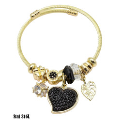 Bransoletka Stal 316L [serce] - MF41882-B