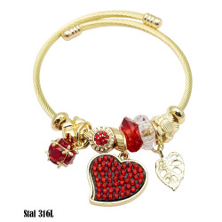 Bransoletka Stal 316L [serce] - MF41882-R