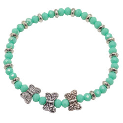 Bransoletka Merebilo [ motyleki + turkus ] - BM111
