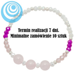 Bransoletka Merebilo [ kwarc różowy + kryształ ] - BM115