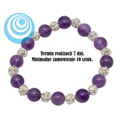 Bransoletka Merebilo [ametyst + kryształ] - BM107