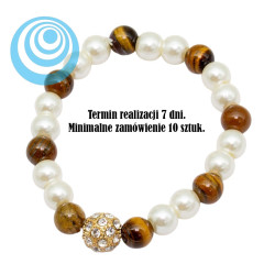 Bransoletka Merebilo [oko tygrysa + perła szklana] - BM101