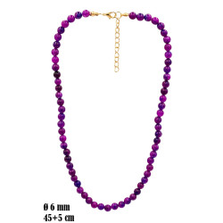 Naszyjnik z kamieni [agat fioletowy] - MF41075