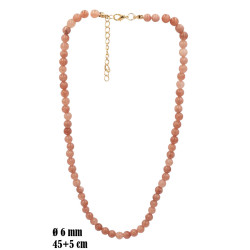 Naszyjnik z kamieni [kwarc truskawkowy] - MF41073