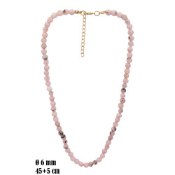 Naszyjnik z kamieni [rodonit różowy] - MF41059