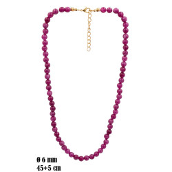Naszyjnik z kamieni [agat fuksja] - MF41047