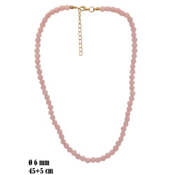 Naszyjnik z kamieni [kwarc różowy] - MF39350