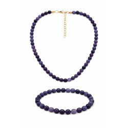 Naszyjnik + bransoletka z kamieni [tanzanit] - MF4103938