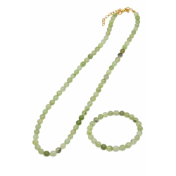 Naszyjnik + bransoletka z kamieni [agat mszysty] - MF4106362