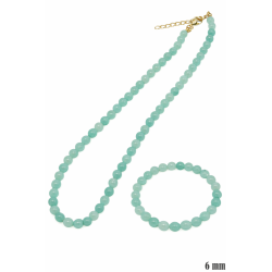 Naszyjnik + bransoletka z kamieni [amazonit turkusowy] - MF4106160