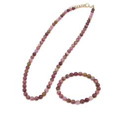 Naszyjnik + bransoletka z kamieni [turmalin mix] - MF4106766