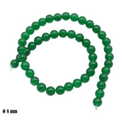 Elementy do biżuterii koraliki [ agat zielony ] - MF41831