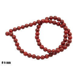 Elementy do biżuterii koraliki [ howlit czerwony ] - MF41833