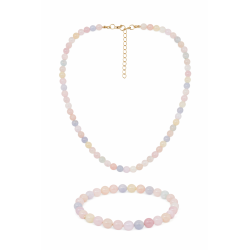 Naszyjnik + Bransoletka z kamieni [kwarc mix] - MF4106968