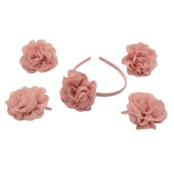 Komplet ozdób do włosów - KPL_PUDROWYRÓŻ