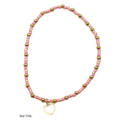 Bransoletka Merebilo Stal 316L [ serce ] - MF31602MB2