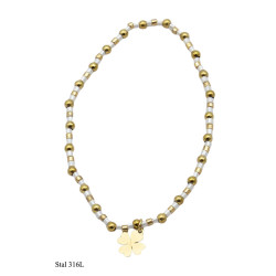 Bransoletka Merebilo Stal 316L [ koniczynka ] - MF31602MB4