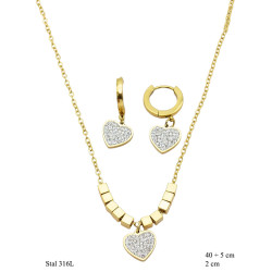 Komplet bizuterii Naszyjnik + Kolczyki Merebilo Stal 316L - MF37554