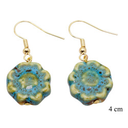 Kolczyki kwiatki z porcelany - KOL006