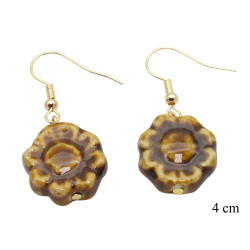 Kolczyki kwiatki z porcelany - KOL004