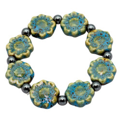 Bransoletka kwiatki z porcelany - BRAN003