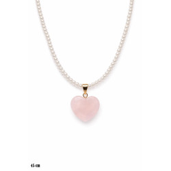 Naszyjnik perłowy [kwarc różowy] - MF37912-2