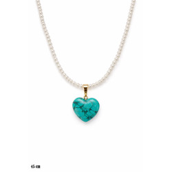 Naszyjnik perłowy [turkus] - MF37912-1