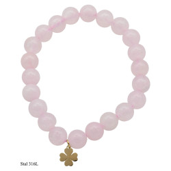 Bransoletka Stal 316L [kwarc różowy] - MF41652