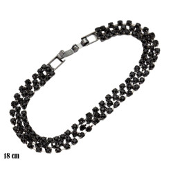 Bransoletka dżetowa czarna - MF41603-B