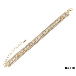 Bransoletka dżetowa pozłacana 18k - MF41602-G