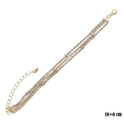 Bransoletka dżetowa pozłacana 18k - MF41604-G