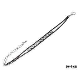 Bransoletka dżetowa czarna - MF41601-B