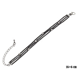 Bransoletka dżetowa czarna - MF41604-B