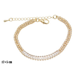 Bransoletka dżetowa pozłacana 18k - MF41608-G