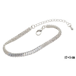 Bransoletka dżetowa rodowana - MF41608-R