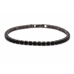 Bransoletka dżetowa czarna 4 mm - MF41605-B