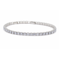 Bransoletka dżetowa rodowana 4 mm - MF41605-R