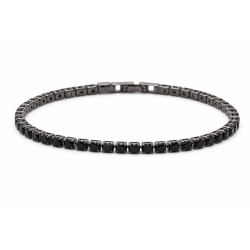 Bransoletka dżetowa czarna 3 mm - MF41606-B
