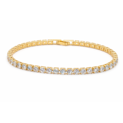 Bransoletka dżetowa pozłacana 18k 3 mm - MF41606-G