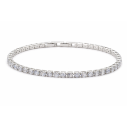 Bransoletka dżetowa rodowana 3 mm - MF41606-R