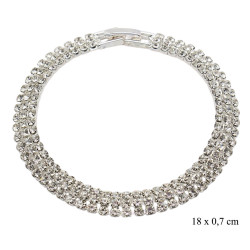 Bransoletka dżetowa rodowana - MF41609R