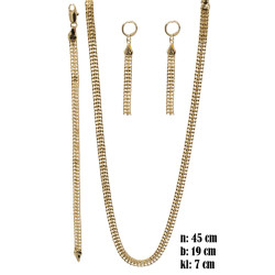 Komplet biżuterii miedź pozłacana 14k - MF42141