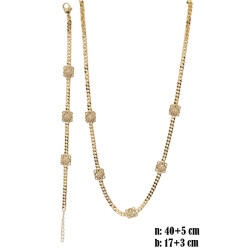 Komplet biżuterii miedź pozłacana 14k - MF42142