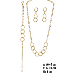Komplet biżuterii miedź pozłacana 14k - MF42143