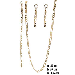 Komplet biżuterii miedź pozłacana 14k - MF42136