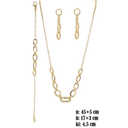 Komplet biżuterii miedź pozłacana 14k - MF42152