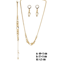 Komplet biżuterii miedź pozłacana 14k - MF42154