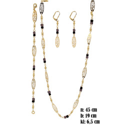 Komplet biżuterii miedź pozłacana 14k - MF42166