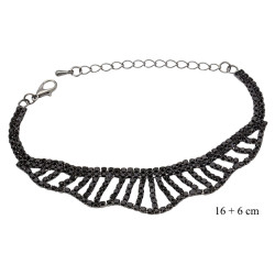 Bransoletka dżetowa czarna - MF41611